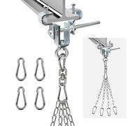 SUPAWAY 1 Pezzo Gancio per Trave a I - Supporto in Acciaio per Sacco da Boxe - Con Catena a 4 Filamenti - Moschettone per Fissaggio Sacco di Sabbia - Allenamento Indoor/Outdoor - Muay Thai, Boxe, MMA
