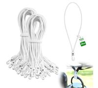 SUPAWAY 100 Pezzi Planenspanner Corda Elastico con Gancio 25 cm Tenditore con Gancio Ø4 mm Bianco Espansore Multifunzionale Tenditore di espansione Cavo elastico per Teloni, Tende, Camping, Rimorchi