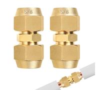 SUPAWAY 2 nippli doppi per tubi in rame da 5/8", connettori per tubi in rame, in ottone, senza saldatura, condizionatori d'aria, set di viti con 2 dadi di accoppiamento, diametro tubo di rame 15,88 mm