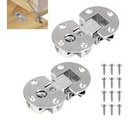 SUPAWAY 2 Pezzi Cerniere a ribalta semicircolari, asse di rotazione a 90° Cerniera per coperchio regolabile 3D 35mm Ferramenta per mobili, Cerniere per ante in legno, armadio da cucina, guardaroba
