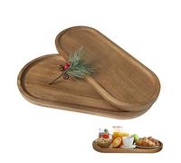 SUPAWAY 2 Pezzi Ovale in legno piccolo grande 15cm+piccolo 12cm Vassoio da toeletta in legno Vassoio decorativo con bordo rialzato Vassoio pane per decorazione casa soggiorno tavolino da caffè o bagno