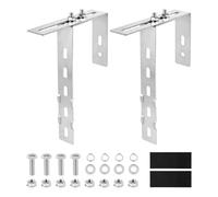 SUPAWAY 2x Ganci per pannelli solari, Supporto regolabile 6-18cm per balcone acciaio inox 304 Supporto per impianti fotovoltaici da balcone, ringhiere quadrate/tonde, senza perforazione (incluse viti)