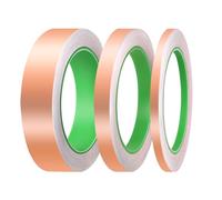 Supaway 3 Rotoli di Nastro di Rame Autoadesivo 20m x 6mm/12mm/25mm, Nastro di Rame Contro le Lumache, Doppia Faccia Conduttiva per Schermatura EMI, Riparazioni elettriche, Saldatura, Fai-da-te