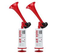 Supaway Corno da stadio Air Horn Clacson da Calcio Tromba d'Aria Portatile Tromba dell'orso Handheld Air Pump Horn per Sicurezza Marittima Campeggio Eventi Sportivi Compleanni celebrazioni, Rosso-2Pz