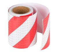 SUPAWAY Nastro riflettente autoadesivo Nastro per avviso sicurezza Warning strisce rosso e bianco adesivo nastro per segnalazione cartelli strada cancelli camion mezzi veicoli riflette luce,15cm x 10m