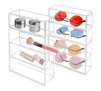 Supaway Organizzatore di Occhiali da Sole Eyeglasses Organiser Display Case Portaocchiali in Acrilico Trasparente Case 2 Pezzo con 8 Cassetti per Orologi, Collane, Occhiali e Cosmetici
