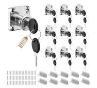 SUPAWAY Set di 10 serrature per mobili con chiave singola, 22 mm, serratura a vite per mobili, armadio, cassetta delle lettere, cassetto, casa e ufficio