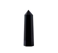 SUPBEI Torre Ossidiana da 1 pc Bacchetta di Cristallo di guarigione Grande Obelisco Nero Esagonale Crystal Naturale Terapia di Meditazione Aura vene Decorazione Domestica,3.54in(9cm)