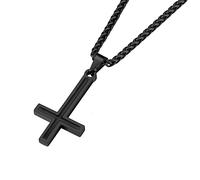 Supcare Collana Croce Uomo Donna Rovesciata, 01 Stile Collana Uomo Acciaio con Croce, Nero Ciondoli per Collane Uomo Donna Ragazzo, Ciondolo Uomo Gioielli, Amuleto Talismano Regalo