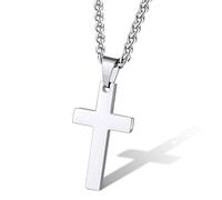 Supcare Croce Collana Uomo Donna Personalizzata, 01 Stile Collana Uomo Acciaio con Croce, Argento Ciondoli per Collane Uomo Donna Ragazzo, Amuleto Talismano Ciondolo Regalo per Lei Lui