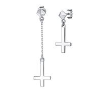 Supcare Croce Orecchini Donna Argento 925, Rivetti Orecchini Pendenti, Croce Rovesciata Orecchini Anallergici, Argento Irregolari Earrings
