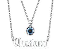 Supcare Malocchio Collana Donna Girocollo, 5 Stili Occhio di Allah Collana con Nome Personalizzabile, Argento/Oro/Nero Occhio Turco Chocker Collana Personalizzata Portafortuna per Ragazza Donne