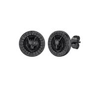 Supcare Orecchini Uomo in Acciaio Inossidabile - Martello di Thor's, Triangolo Geometrico, Testa di Lupo con Rune - Argento, Nero, Oro - Regali per Halloween e Natale