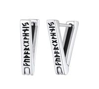 Supcare Orecchini Uomo in Acciaio Inossidabile, Orecchini Vichinghi Uomo Triangolo geometrico con Rune, Orecchini Uomo Argento, Idee Regalo per Halloween/Natale.