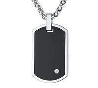 Supcare Piastrine Militari Collana Uomo, Argento Nero Collana Acciaio Inossidabile Targhetta Militare Medaglia, Idee Regalo Uomo Ragazzo Papà