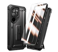 SUPCASE Cover per Samsung Galaxy S26 Ultra 2026 con Supporto e Clip da Cintura, [2 Proteggi Schermo in Vetro Temperato e Cornice Frontale] Custodia di Livello Militare per S26 Ultra (Nero)