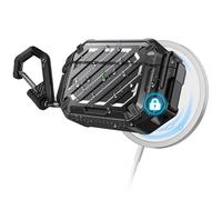 SUPCASE Cover per AirPods Pro 2a/1a Generazione con Blocco e Moschettone - [IP68 Impermeabile] [Protezione Militare] [Supporto alla Ricarica Wireless] Custodia Rigida Antiurta (Nero)