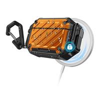 SUPCASE Cover per AirPods Pro 3 con Blocco e Moschettone, [Supporta la Ricarica Wireless] Custodia Protettiva Anti-Graffio per AirPods Pro 3a Generazione (Arancione)