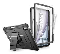 SUPCASE Cover per iPad Air 13 pollici M3/M2 2025/2024 con Portapenne, [con Proteggi Schermo e Supporto] [Protezione di Grado Militare] Cover Robusta per iPad Air 13 pollici (Nero)