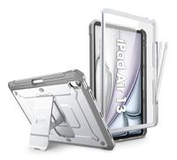 SUPCASE Cover per iPad Air 13 pollici M3/M2 2025/2024 con Portapenne, [con Proteggi Schermo e Supporto] [Protezione di Grado Militare] Cover Robusta per iPad Air 13 pollici (Bianco)
