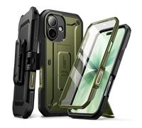SUPCASE Cover per iPhone 17 6.3'' con Pulsante di Controllo della Fotocamera, [con Supporto e Protezione per lo Schermo] [Protezione di Livello Militare] Cover Resistente a Protezione Totale (Verde)