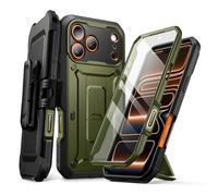SUPCASE Cover per iPhone 17 Pro 6.3'' con Pulsante di Controllo della Fotocamera, [con Supporto e Protezione per lo Schermo] [Protezione di Livello Militare] Cover Resistente a 360 Gradi (Verde)