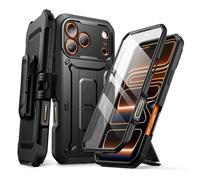 SUPCASE Cover per iPhone 17 Pro Max con Pulsante di Controllo della Fotocamera, [con Supporto e Protezione per lo Schermo] [Protezione di Livello Militare] Cover Resistente a 360 Gradi (Nero)