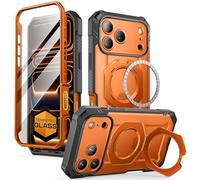 SUPCASE Cover per iPhone 17 Pro Max (UBGrip Pro), [Pellicola Temperata Integrata e Supporto] [Compatibile con MagSafe] - Custodia Magnetica a Protezione Totale per iPhone 17 Pro Max (Arancione)