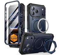 SUPCASE Cover per iPhone 17 Pro (UBGrip Pro), [Pellicola Temperata Integrata e Supporto] [Compatibile con MagSafe] - Custodia Magnetica a Protezione Totale per iPhone 17 Pro (Blu)