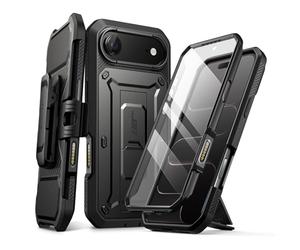 SUPCASE Cover per iPhone Air con Pulsante di Controllo della Fotocamera, [con Supporto e Protezione per lo Schermo] [Protezione di Livello Militare] Cover Resistente a Protezione Totale (Nero)