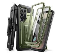 SUPCASE Cover per Samsung Galaxy S25 Ultra con Supporto, [2 Cornici Frontali] [Protezione Schermo Integrata e Clip da Cintura] Custodia Protettiva di Grado Militare per S25 Ultra 6.8'' (Verde)