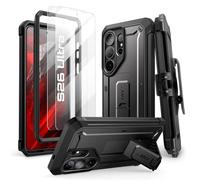 SUPCASE Cover per Samsung Galaxy S26 Ultra 2026 con Supporto e Clip da Cintura, [2 Proteggi Schermo in Vetro Temperato e Cornice Frontale] Custodia di Livello Militare per S26 Ultra (Nero)
