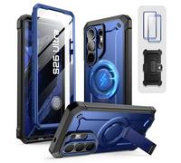 SUPCASE Cover per Samsung Galaxy S26 Ultra con Supporto, [2 Cornici Frontali] [Compatibile con Ricarica Wireless] [Proteggi schermo Integrato e Clip da Cintura] Custodia per S26 Ultra (Blu)