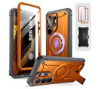 SUPCASE Cover per Samsung Galaxy S26 Ultra con Supporto, [2 Cornici Frontali] [Compatibile con Ricarica Wireless] [Proteggi schermo Integrato e Clip da Cintura] Custodia per S26 Ultra (Arancione)