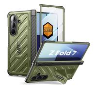 SUPCASE Cover per Samsung Galaxy Z Fold 7 con Supporto [Pellicola in Vetro Temperato Inclusa] [Protezione per Cerniera] [Protezione Militare] Cover Robusta e Resistente a Protezione Totale (Verde)
