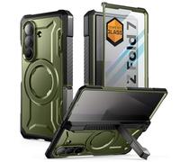SUPCASE Cover per Samsung Galaxy Z Fold 7 con Supporto (UB Grip), [Compatibile con MagSafe] [Pellicola in Vetro Temperato Integrata] [Protezione Cerniera] - Custodia Militare Antiurto (Verde)