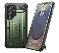 SUPCASE Cover per Samsung Galaxy S25 Ultra con Supporto, [2 Cornici Frontali] [Protezione Schermo Integrata e Clip da Cintura] Custodia Protettiva di Grado Militare per S25 Ultra 6.8'' (Verde)