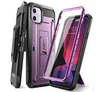 SUPCASE Custodia per iPhone 11, resistente, antiurto, protezione completa, con pellicola protettiva integrata e clip per cintura [Unicorn Beetle Pro] per iPhone 11 da 6,1 pollici 2019 (viola)