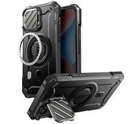 SUPCASE Cover per iPhone 16e/15/14/13 con Copertura per Fotocamera e Supporto [Compatibile con MagSafe] [Supporto Integrato] Custodia Robusta Magnetica per iPhone 16e 6.1" (Nero)