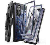 SUPCASE Custodia per Samsung Galaxy S24 Ultra 5G 2024, con 2 Protezioni per lo Schermo Anteriore (Senza Pellicola + Con Pellicola), Cavalletto, Clip da Cintura, Robusta Protezione Antiurto (Enigma)