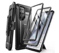 SUPCASE Custodia per Samsung Galaxy S24 Ultra 5G (2024), con Pellicola Protettiva, Cavalletto, Clip da Cintura [Telaio Anteriore Extra] Robusta Protezione Antiurto (2 Fronti) (Nero)