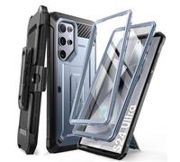 SUPCASE Custodia per Samsung Galaxy S24 Ultra 5G (2024), con Pellicola Protettiva, Cavalletto, Clip da Cintura [Telaio Anteriore Extra] Robusta Protezione Antiurto (2 Fronti) (Blu)