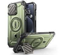 SupCase Custodia protettiva resistente per iPhone 15 Pro 6.1 [mag XT] compatibile con MagSafe e supporto per fotocamera antiurto Verde