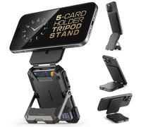 SUPCASE PER MAGSAFE WALLET con portafoglio magnetico per uomini [tieni premuto 5 carte] [Stand regolabile] [Blocco RFID] Tripode del titolare della c