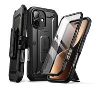 SUPCASE Cover per iPhone 17 6.3'' con Pulsante di Controllo della Fotocamera, [con Supporto e Protezione per lo Schermo] [Protezione di Livello Militare] Cover Resistente a Protezione Totale (Nero)