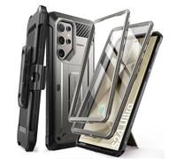 SUPCASE Unicorn Beetle Pro Cover per Samsung Galaxy S24 Ultra con supporto, [2 cornici anteriori] Cover integrale antiurto a 360° con clip per cintura e cavalletto con protezione schermo per S24