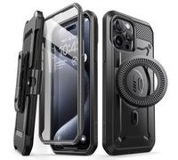 SUPCASE Unicorn Beetle Pro Mag - Custodia per iPhone 15 Pro Max da 6,7", compatibile con MagSafe, custodia robusta con protezione schermo integrata, cavalletto e clip per cintura, colore: nero