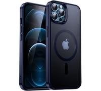 Supdeal Custodia Magnetica per iPhone 12/ iPhone 12 Pro, Compatibile con MagSafe, Antiurto Protezione Case, Silicone Opaco Traslucido Cover, Design Caricabatterie Mag Safe, 6,1", Blu