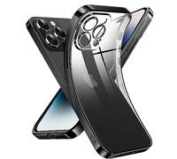 Supdeal Custodia Trasparente per iPhone 14 Pro Max, Mai Gialla con Protezione Fotocamera, Cover Case in Silicone Trasparente Ultra Sottile e Leggera, 6,7", Nero