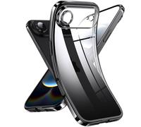 Supdeal Custodia Trasparente per iPhone Air, Mai Gialla con Protezione Fotocamera, Cover Case in Silicone Trasparente Ultra Sottile e Leggera, 6,5", Nero